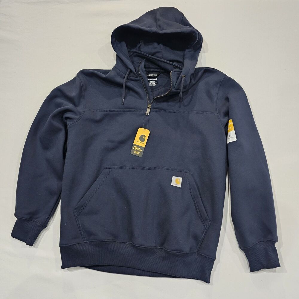 Carhartt Men's Rain Defender Loose Fit Heavyweight Hoodie Large 1/4 Zip